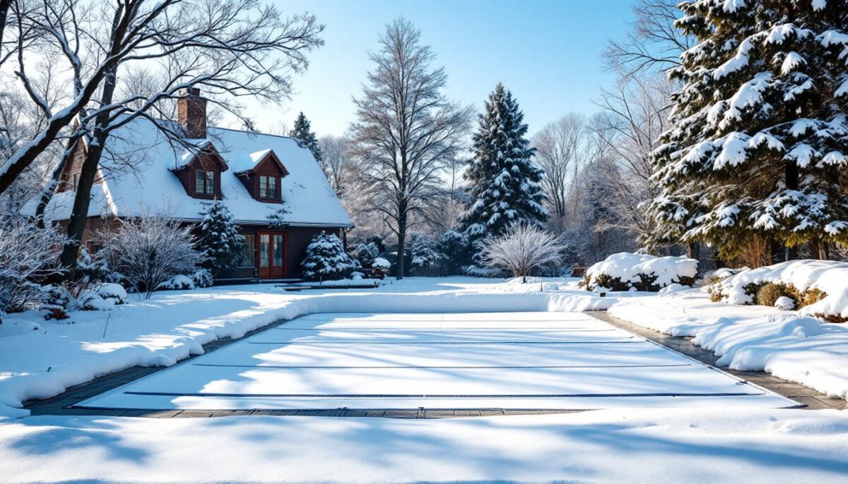 snow on pool cover